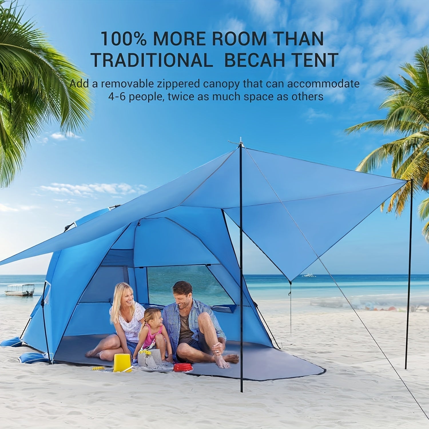 Beach Tent – Lightweight and Spacious for 4-6 People